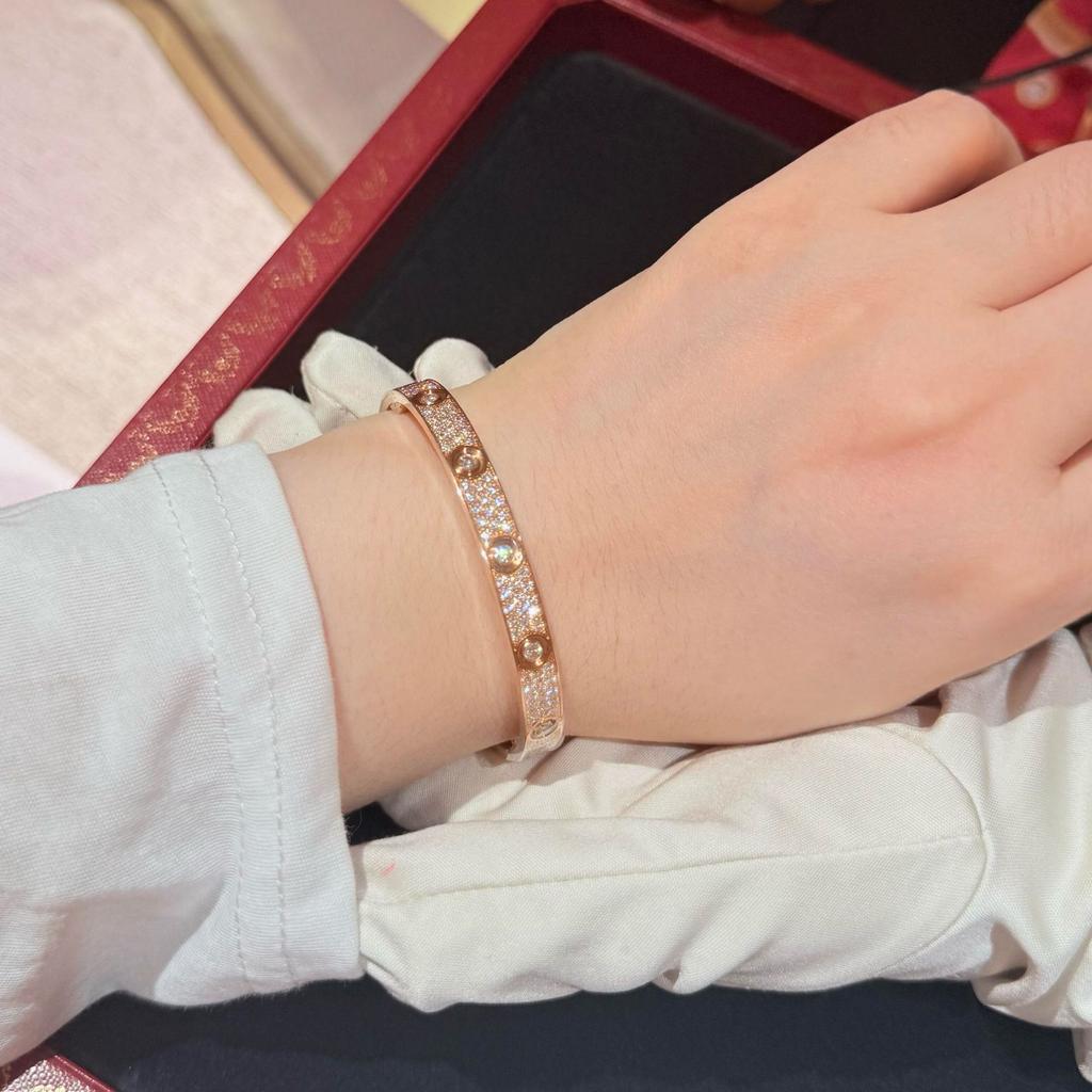 Unilateral Screw Opening and Closing High Version Gypsy CNC Seiko Bracelet Couple Men's and Women's Whole Body V Gold Thick Plating 18K
