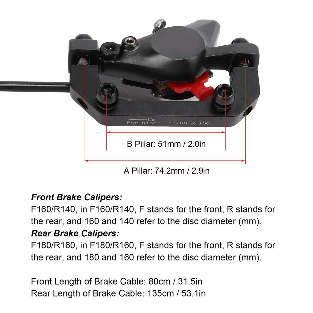Mountain Bike Accessories WAKE Hydraulic Disc Brake Set Mountain Bike Double Piston Drive Front and Rear Hydraulic Disc Brakes