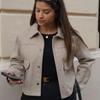 Fashion Jackets for Womens Autumn Fashion Solid Front Pockets Button Long Sleeve Jacket Elegant Woman Casual Outerwear Coat