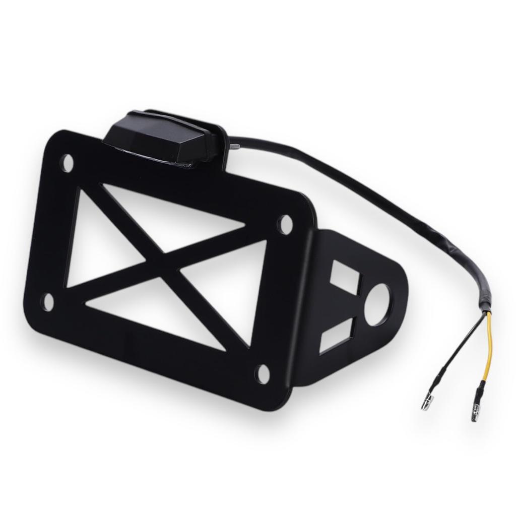 Kanoan Držák boční SPZ motocyklu s LED SPZ pro Harley a další americké vintage univerzální boční náhradní díl na zakázku světlo, černé,