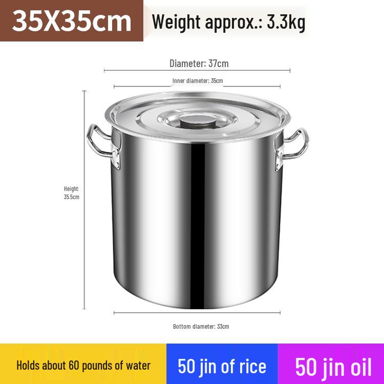 Large Capacity Stainless Steel Induction Soup Pot with Lid