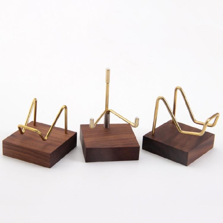 Walnut Crystal Display Holder Multifunction School Office Restaurant Tabletop