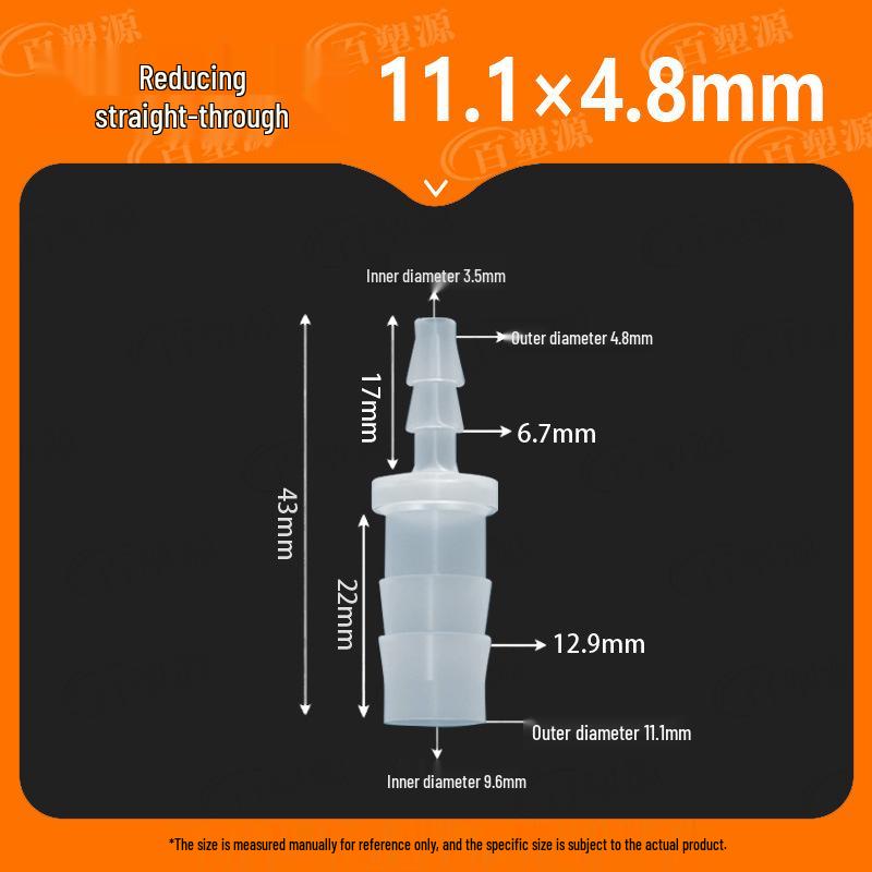 Two-Way Straight Through Plastic Hose Reducer Connector for Fish Tanks