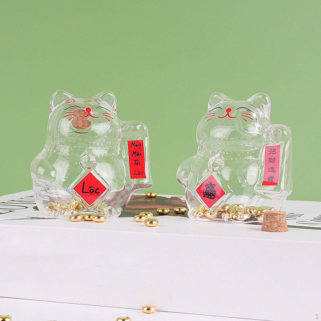 Cat Money Box, Cute, Transparent, Empty, Versatile, Creative, Decoration, Gift for Girls, Desk