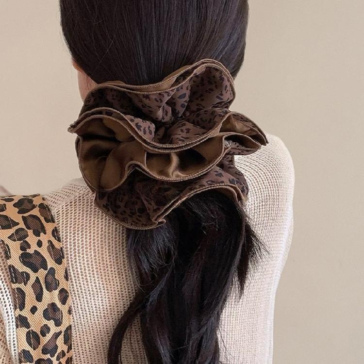 Double Sided Coffee Hairband Fabric Scrunchies Reinforced 4 Stitching Design Lightweight Hair Tie for Various Occasion