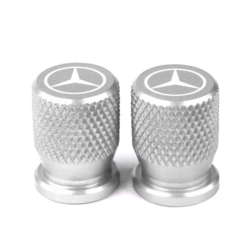 

GLC GLB 4pcs Car Wheel Tire Valve Caps Aluminum Airtight Covers for Mercedes Benz B/C/E/S Class A Class C200L GLC GLK New CLA G срібний
