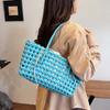 Lightweight Woven Basket Bag Breathable Handmade Handbag Hollow Out Tote  Beach Goers