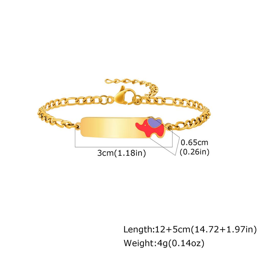 A Variety Of Fashionable And Personalized Women'S Children'S Cute Elements Epoxy Stainless Steel Gold Bracelet Length 12-17Cm