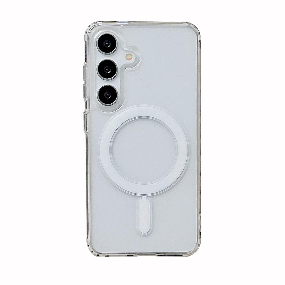 KEYSION Crystal HD Transparent Magnetic Phone Case for MagSafe for Samsung Galaxy A55 5G A35 A15 5G Shockproof Acrylic Back Cover