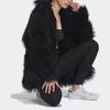 adidas Originals Dreistreifen Pelzjacke Damenjacke Schwarz HG6678