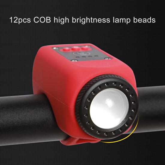 Lanterna Bicicletă Luminozitate Ridicată Încărcare USB Impermeabilă Ecran Tactil LED Lumină Față Bicicletă Montană Far Claxon pentru Ciclism în Aer Liber