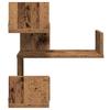 Vintage wooden corner shelf, creative design irregular wall shelf, artistic wall-mounted decorative storage rack, 40x40x49,5 cm