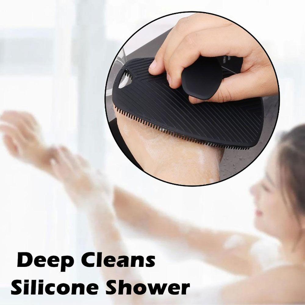 1Pcs Soft Massage Bath Brush Black Grey Body Cleansing Scrubber  Bath Supplies
