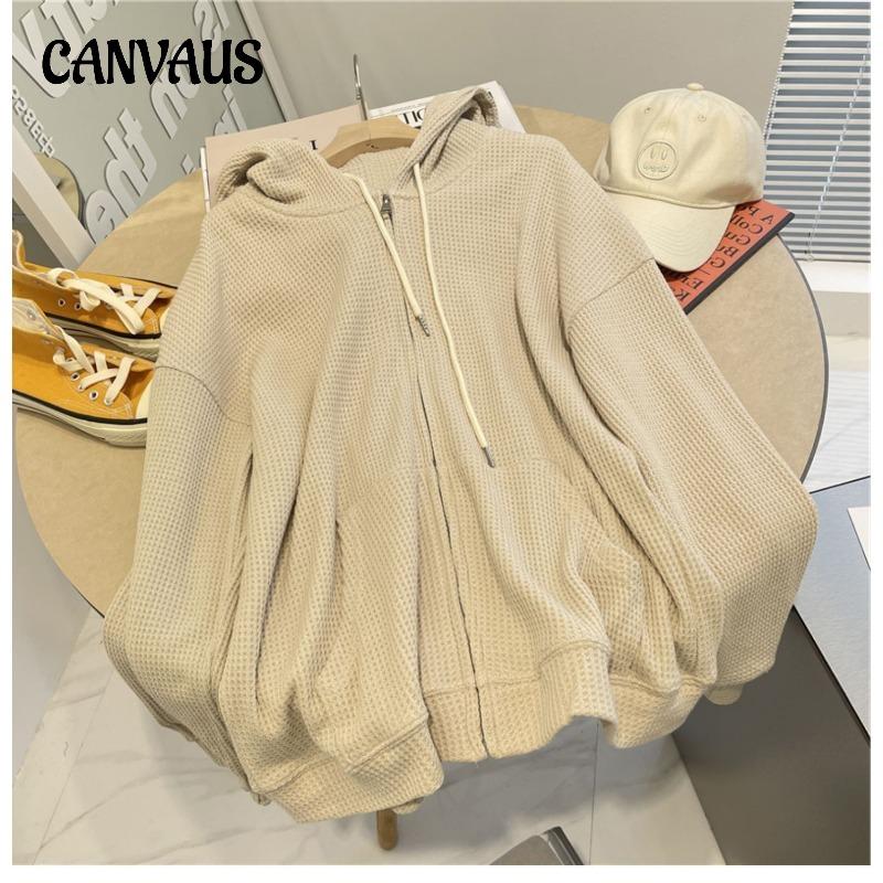 

Толстовка с капюшоном из вафельной ткани, женская, большого размера, осенняя, свободная, женская, на молнии, кардиган M серый