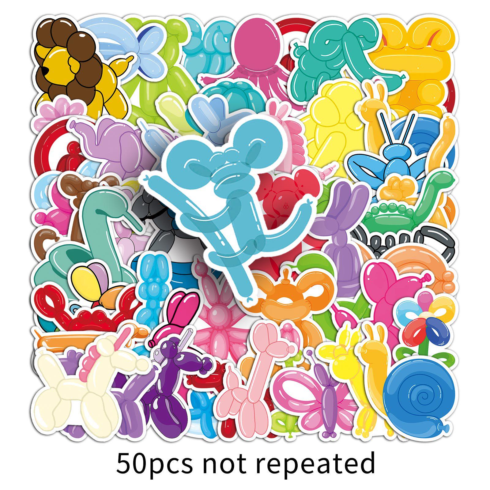 50-Piece Cartoon Balloon Doll Graffiti Stickers for Kids Suitcase Decoration