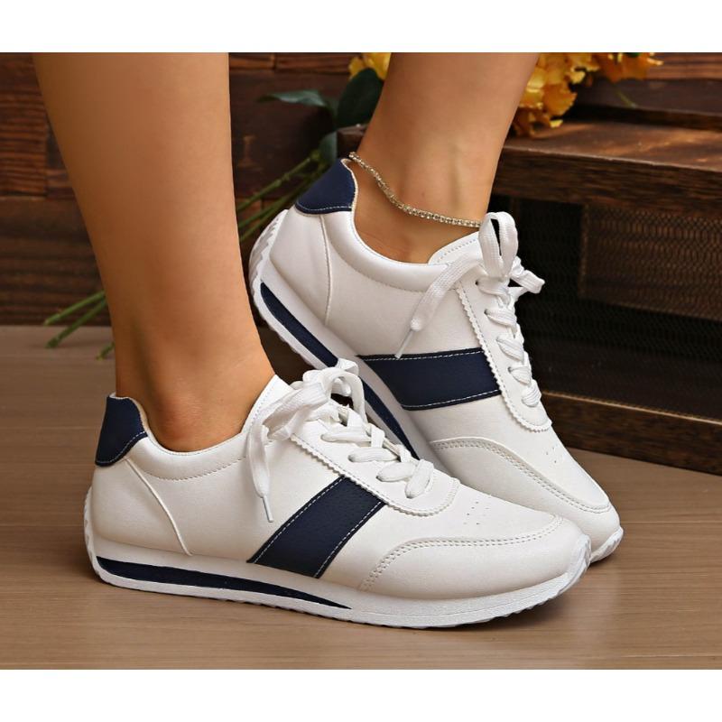 2025 Neue Damen Plateau-Sneakers Leder Patchwork Freizeit Sportschuhe Damen Outdoor Laufschuhe Frau Designer Schuhe