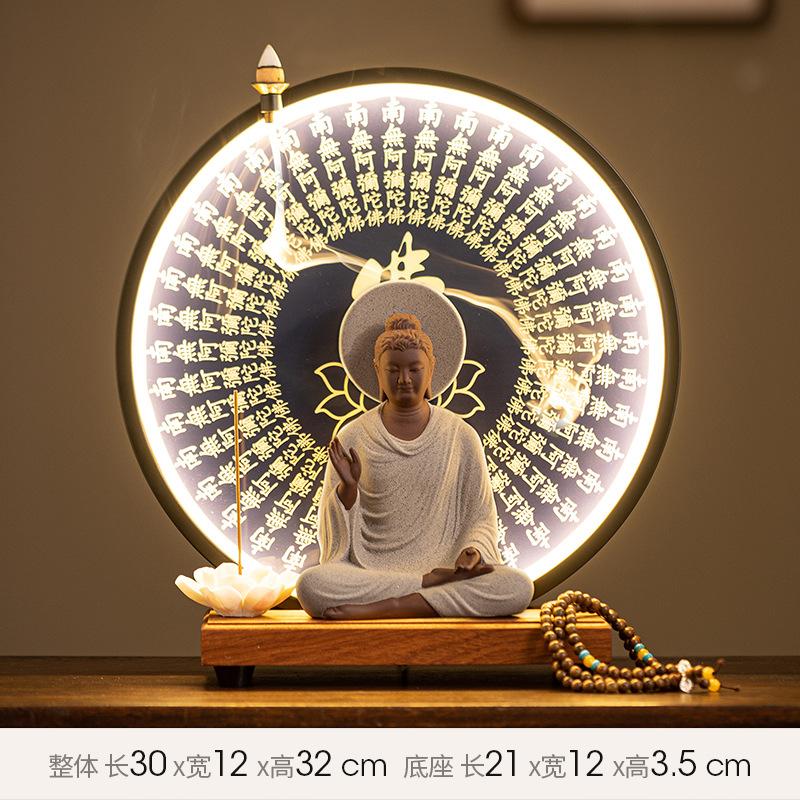 Buda Heykeli Tathagata Buda Figürü Sakyamuni Büyük Buda Heykeli Seramik Lamba Çemberi Tütsülük İçin Özelleştirilmiş Sundurma Ev Dekorasyonu