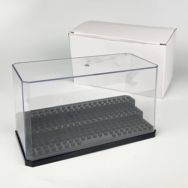 1pc 3-Tier Acrylic Display Case With Black Base Dustproof Storage Display Case For Building Blocks Figurines Model