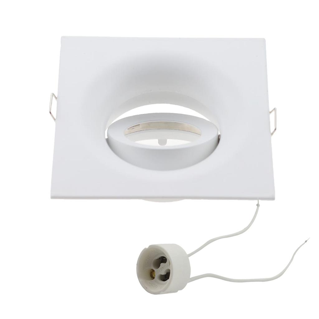 Rund GU10 Infälld Downlight Ersättningssats Svart MR16 Sockel Monterings Takspotlight Ram GU5.3 Lampa Sockelhållare