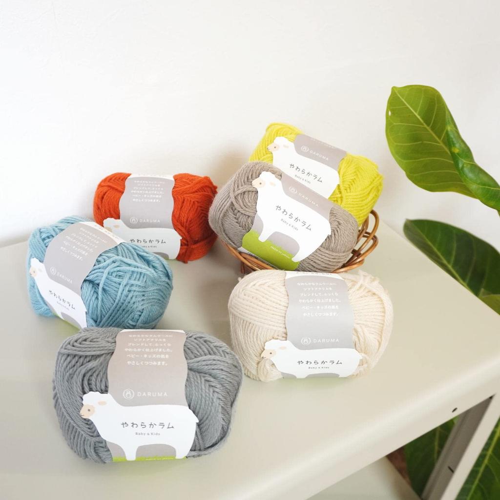Daruma Soft Lamb Straight 6 Colors For and Socks Acrylic Wool Blend Yarn, - Children's Knitwear, Hats, - (C)