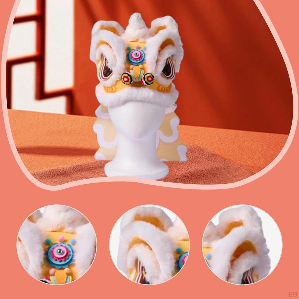 Klobouk Lvího tance DIY Sada materiálů Pokrývka hlavy Dekorace pro čínský Nový rok pro domácnost