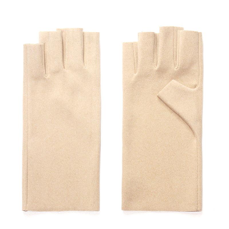 Autumn German velvet warm finger gloves women's winter velvet half-finger student writing finger gloves