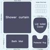 4Pcs Bathroom Shower Curtain Set Christmas Crystal Snowflake Pattern Bathroom Curtain With 12 Hooks Non Slip Rugs Toilet Cover Mat Bathroom Partition