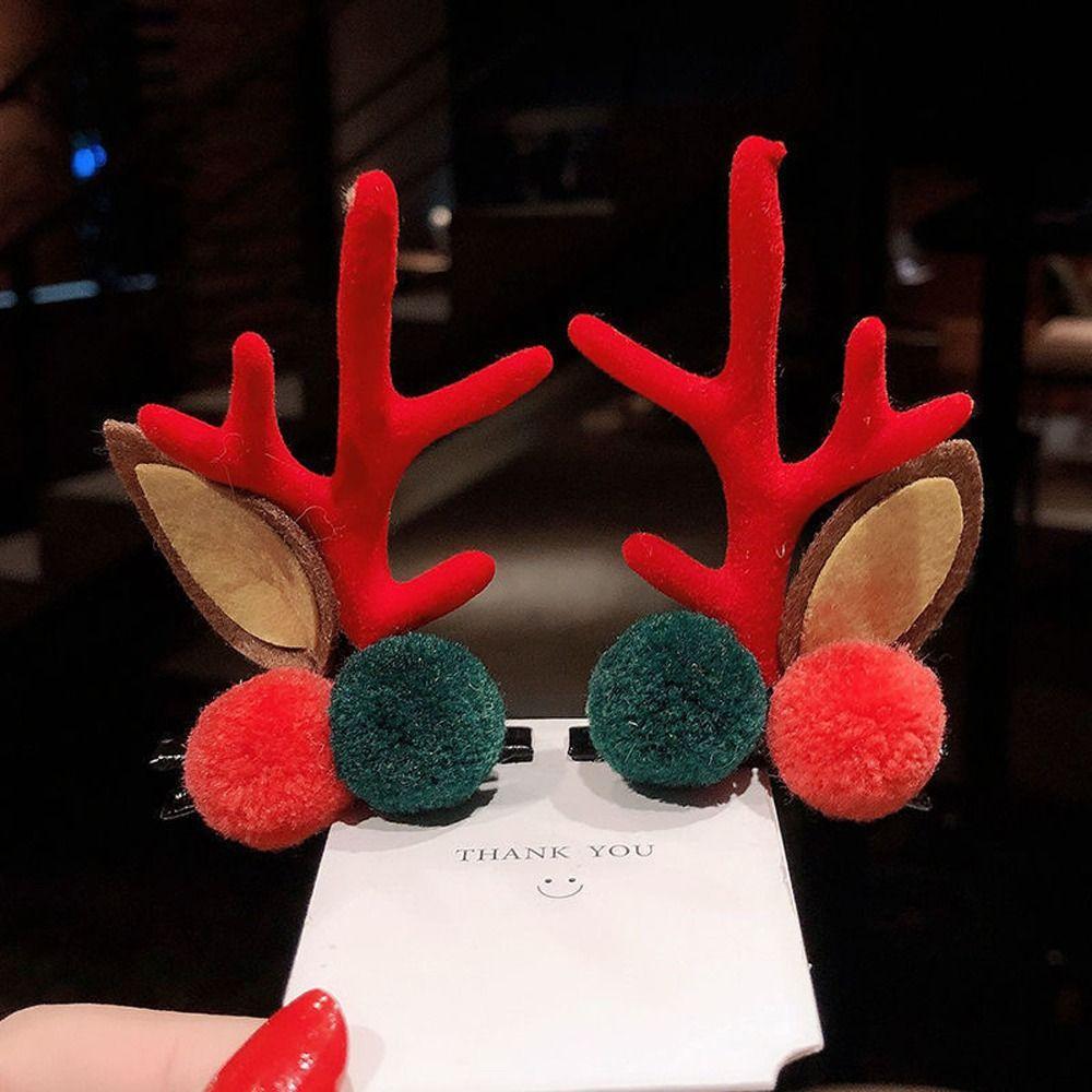 Girls Side Clip Children Gift Women Barrettes Antler Hairpins Bangs Clip Christmas Hair Clips