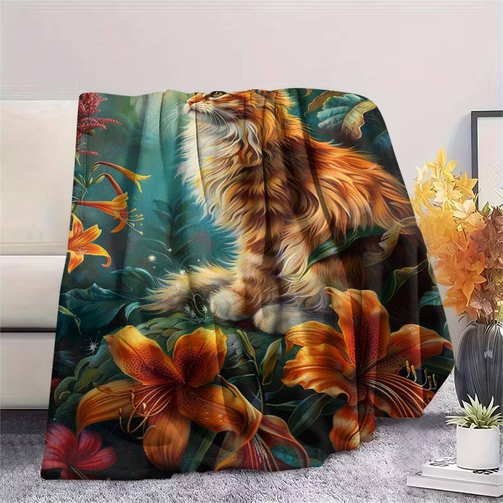 1 Peça Manta de Flanela com Estampa de Desenho Animado, Alta Qualidade Confortável para Todas as Estações, Decoração de Casa, Calor e Conforto, Perfeita para Presente de Natal Aniversário