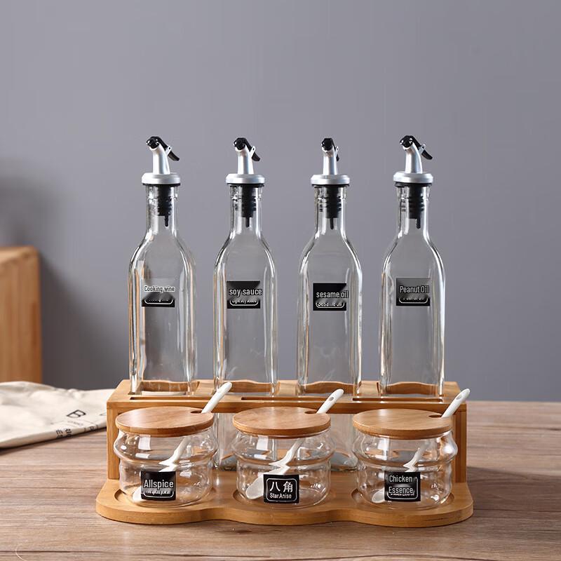 Qianxing Ceramic Glass Condiment Set