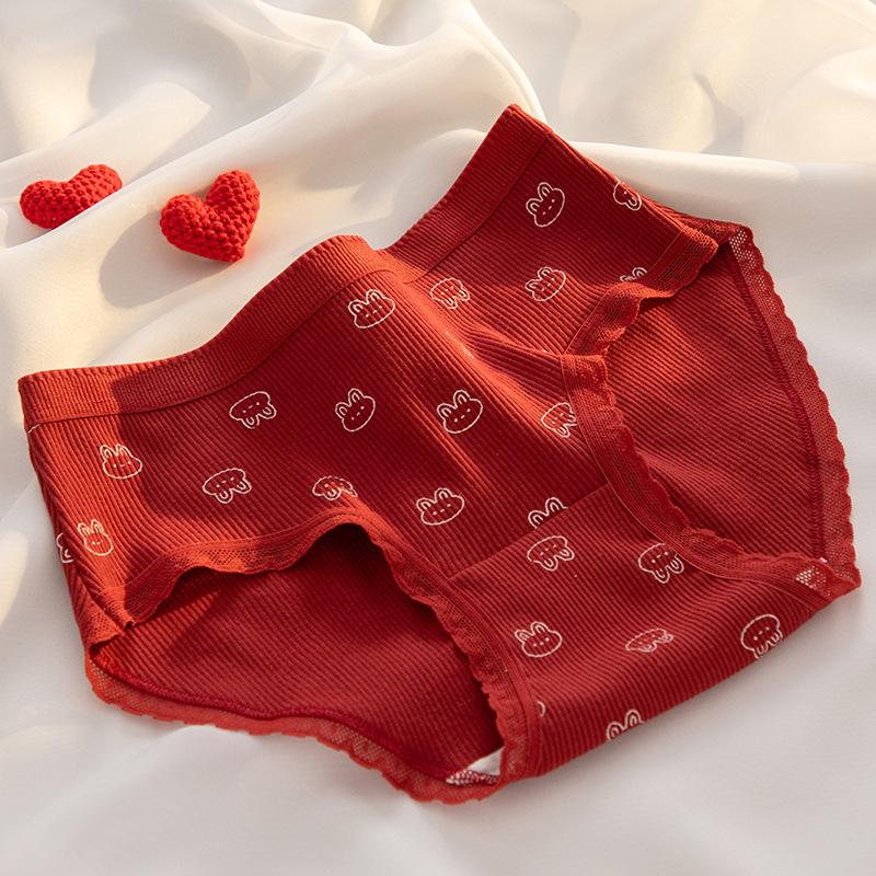 A-class Baby Cotton Underwear Female 7A Antibacterial Crotch Zodiac Year Ankora Red Girl Underwear Pure Cotton Triangle Underwear Panties