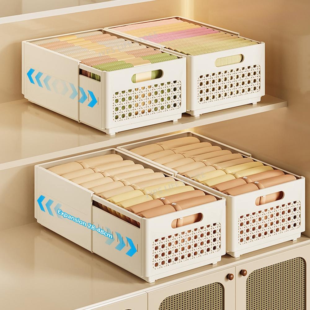 2/1Pcs Clothes Storage Box Stretchable Drawer Storage Wardrobe Storage Organizers Clothes Storage T-Shirts Pants Organizer Box