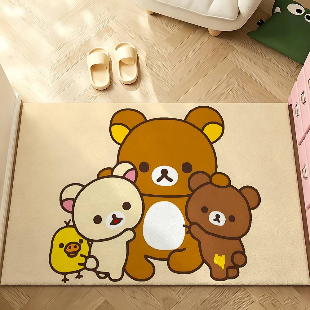 Cartoon R-Rilakkumas Carpet Bathroom Anti-slip Mat Door Mat Home Decoration Mat Entrance Door Mat Scratch-resistant Door Mat