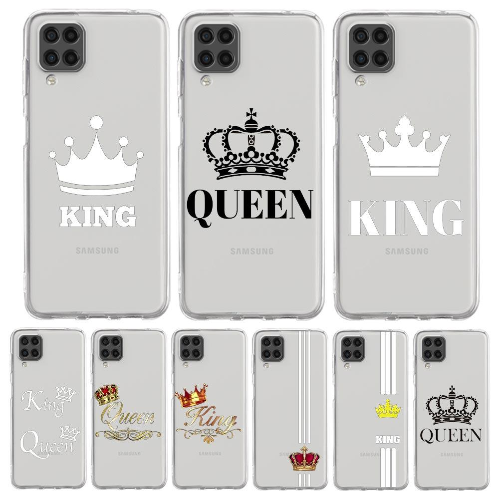 Phone Case For Samsung A13 A33 A35 A55 A73 A53 A23 A51 A71 A21S A12 A31 A41 A05s A03S A15 A25 5G Couple Style Crown king Queen
