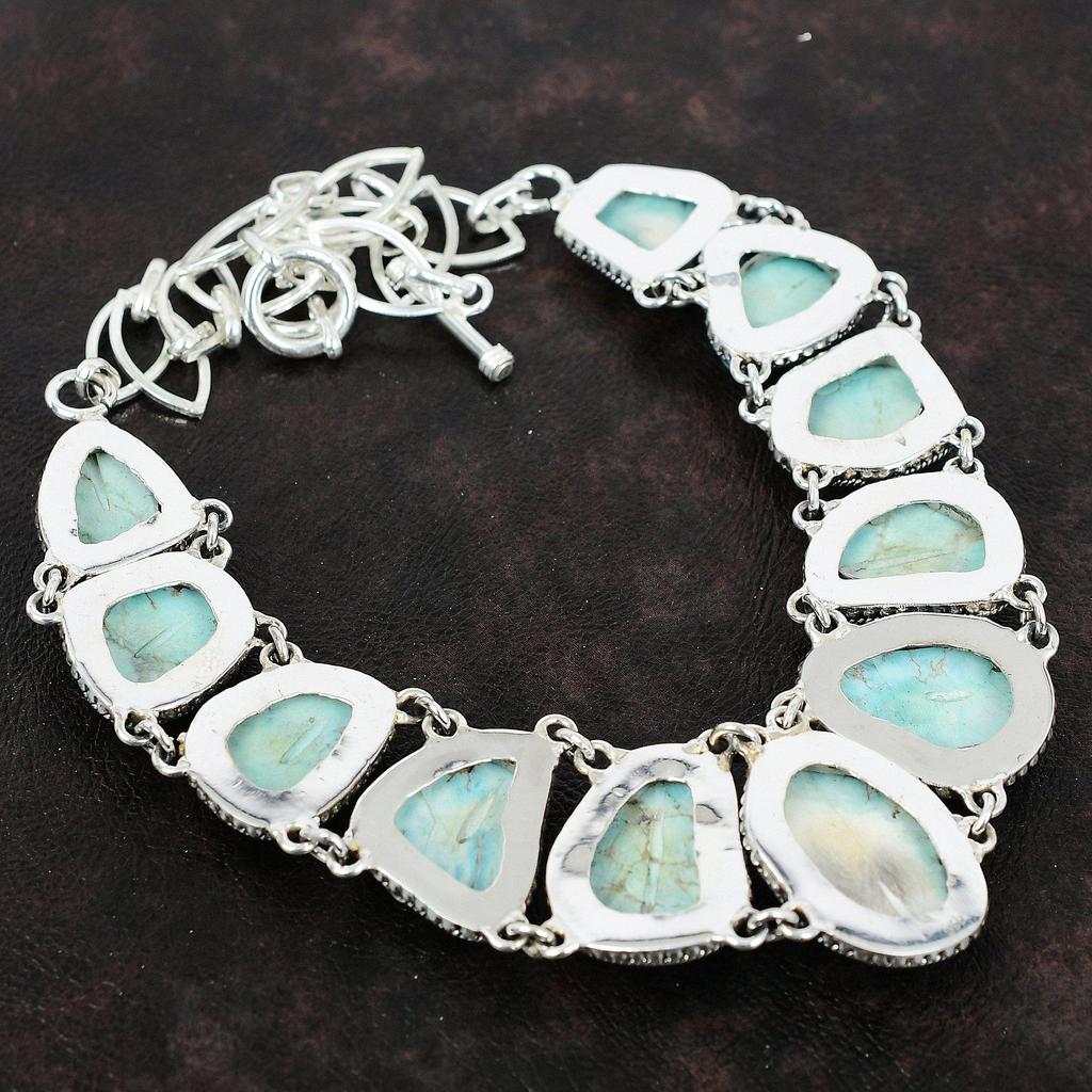 Tibetan Turquoise Gemstone Necklace Jewelry 925 Sterling Silver Necklace Adjustable Chain Necklace Gift For Wife Handmade Jewelry