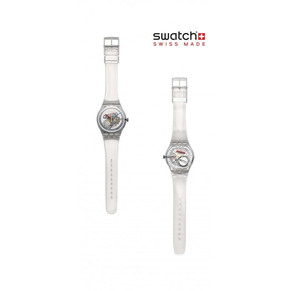 Swatch So29k100 Klar Durchsichtig New Gent Herrenuhr aus Urethan