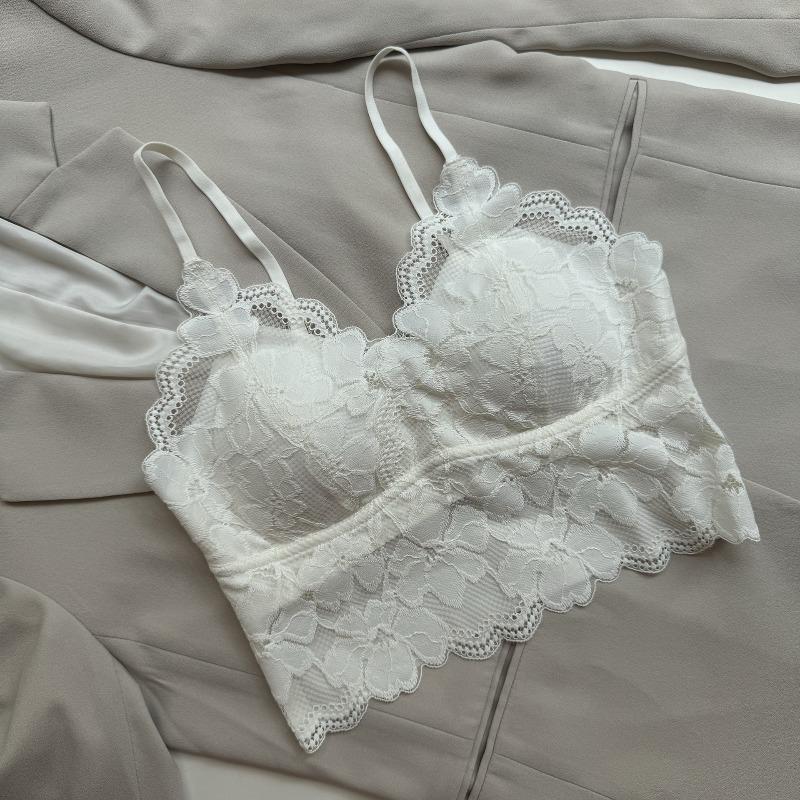 Big beauty back lace sling tube top, big chest, small gathering, integrated coaster, bottom underwear, women's collar can be worn outside
