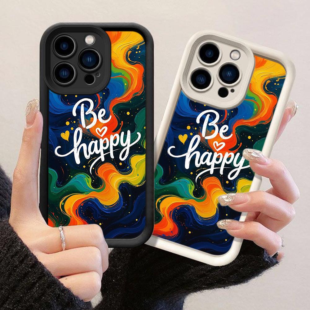 JT57 Sii Felice Custodia per Telefono per iPhone 17 16 15 13 Pro Max Samsung S26 S25 S24 Ultra A17 A16 A07 A56 A55 Xiaomi 15T Redmi Note 14 Pro Plus Morbida Custodia Cover in TPU