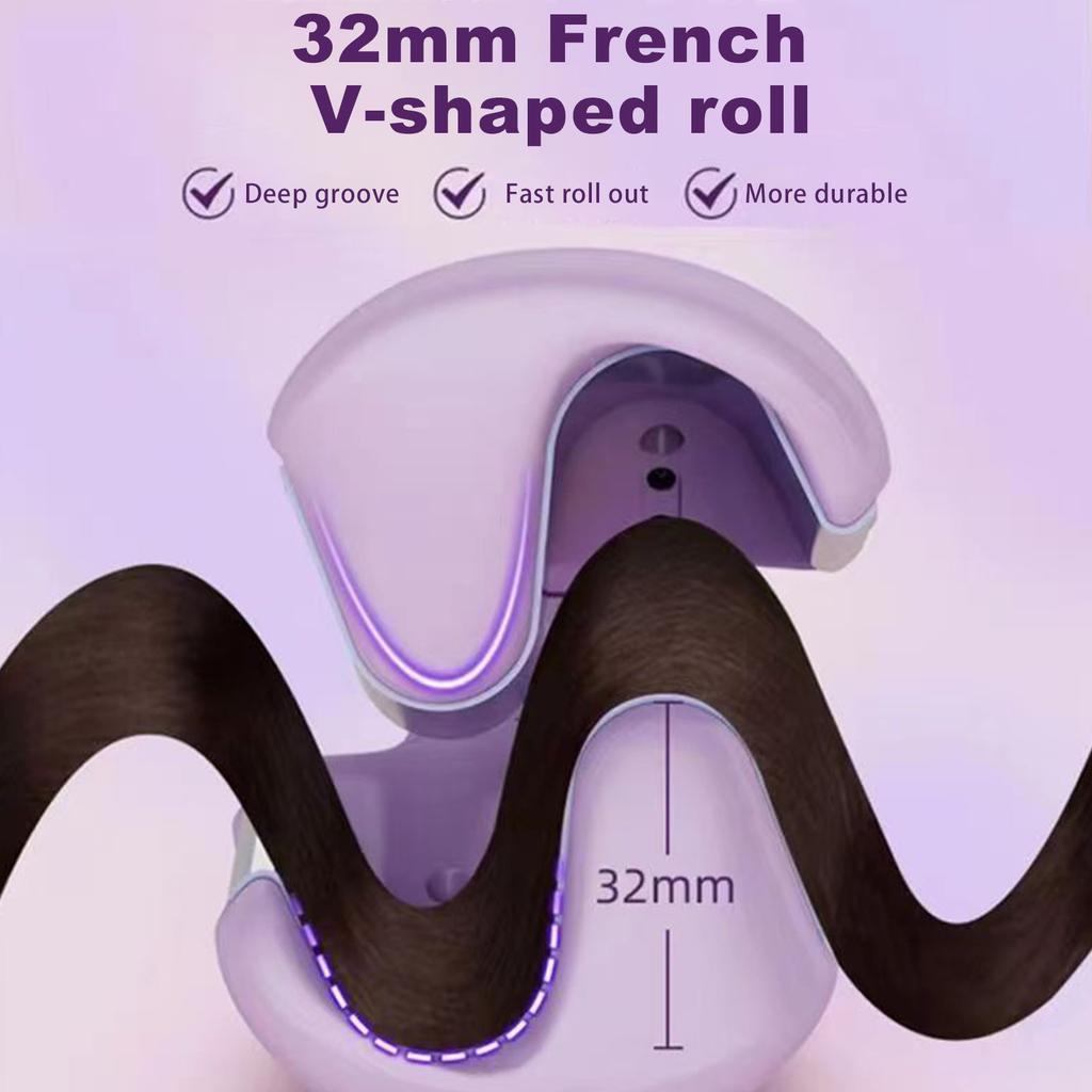 Automatic Curling Iron With 3 Temperature Settings And 2 Timer Reminders, Fast Heat Up, Double Heat