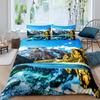 Nature River Bedding Set Starry Sky Duvet Cover Set Mountain River Forest Moon Printed Design Natural Landscape Comforter Cover