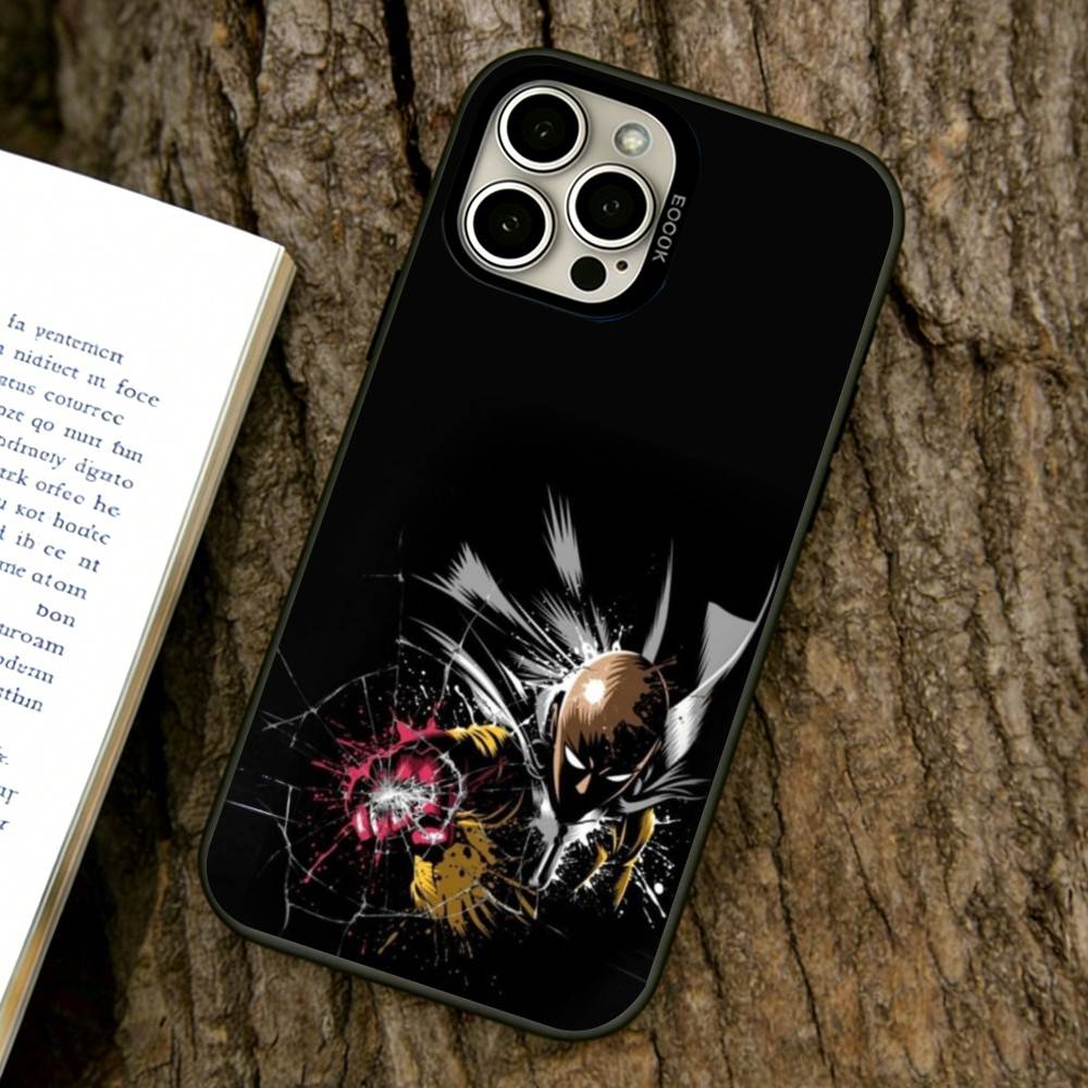 One-Punch Man Phone Case For iPhone 17,16,15,14,13,12,11 Plus,Pro Max,XS,Colorful Silver Black Cover