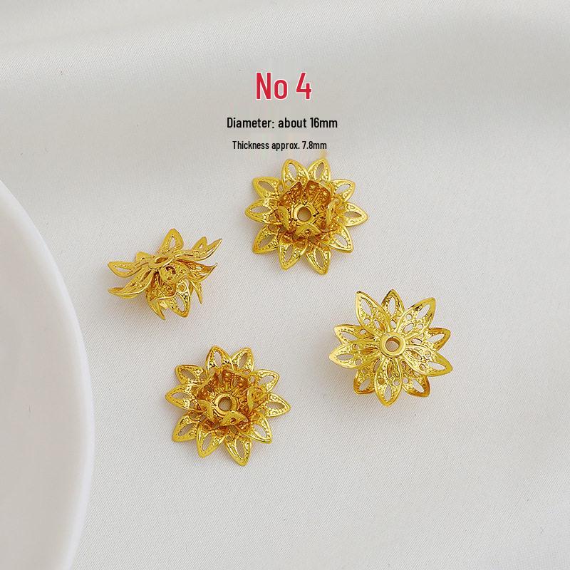 Vergoldete Lotusknospe Haarnadel - Antiker Stil Mehrschichtige Staubgefäße Blume Haaraccessoire