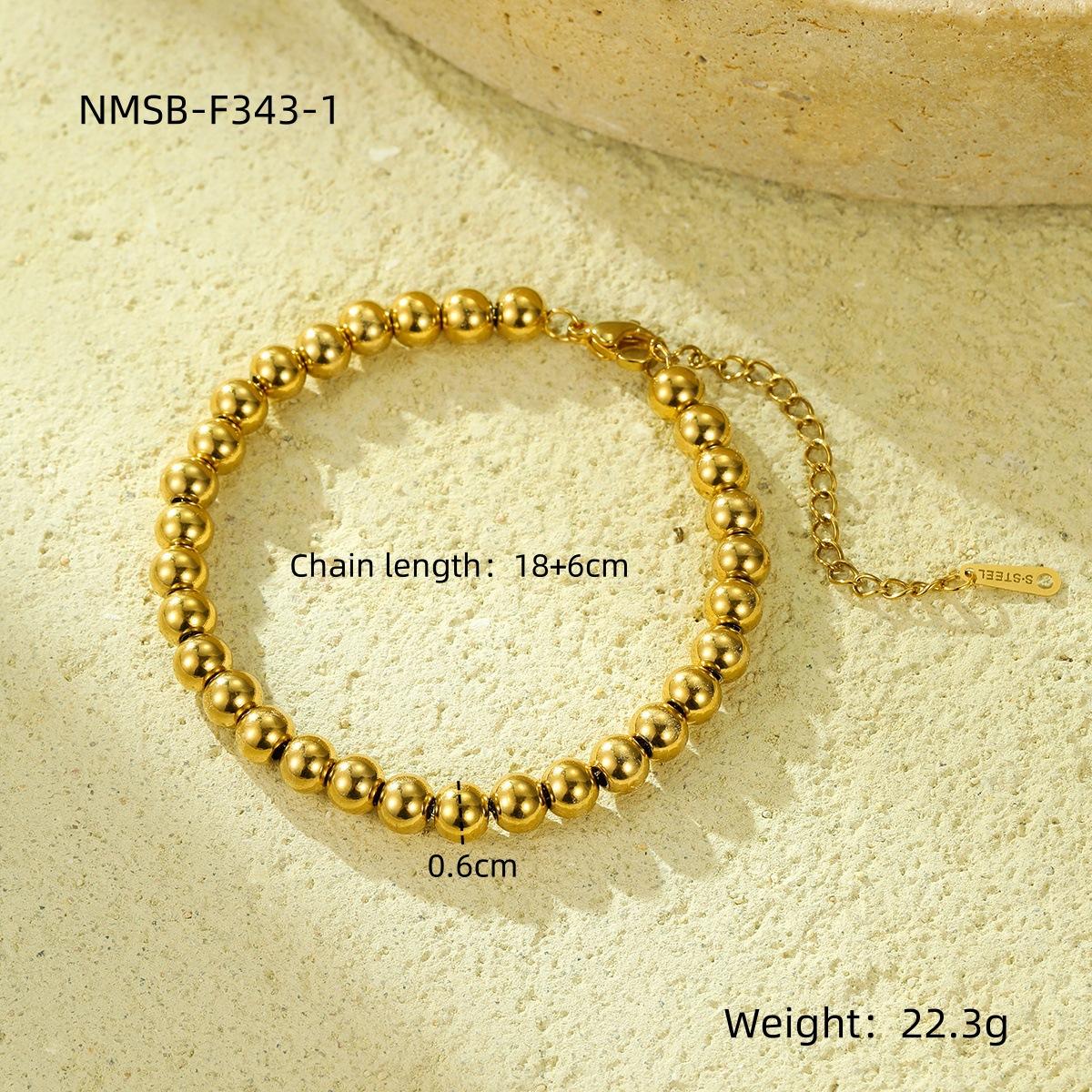 GEMCHIC Women s 18K Gold Plated Beaded Adjustable Fashion Minimalist High-End Hand Bracelet