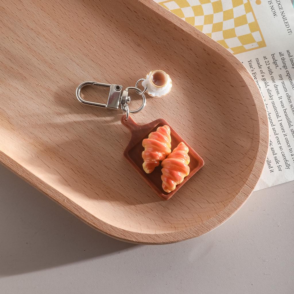 Stylish Original Bread Buckle Keychain Unique Creative Designs Sturdy Alloy Resin Materials for Backpack Decoration