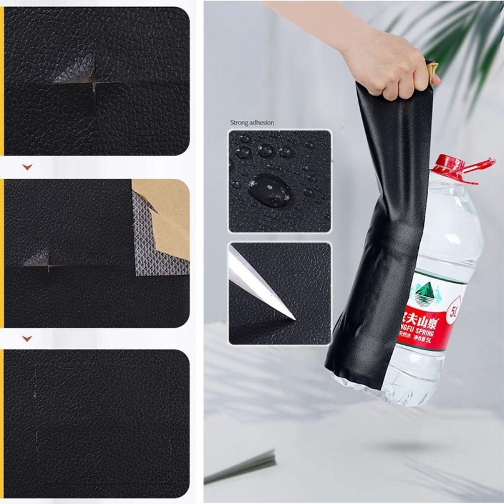 Black Thickened Self Adhesive Leather Sofa Repair Bed Soft Bag Leather Repair Subsidy Fix Mend Pu Artificial Leather Skin Patch