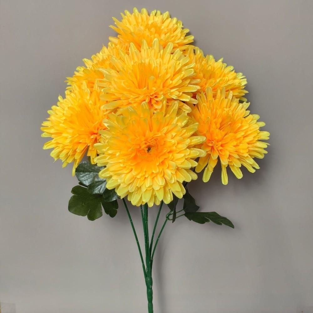 New 7 Heads Artificial Chrysanthemum Polychrome Large Fake Flower Anti-fading DIY Chrysanthemum Bouquet Home Decor