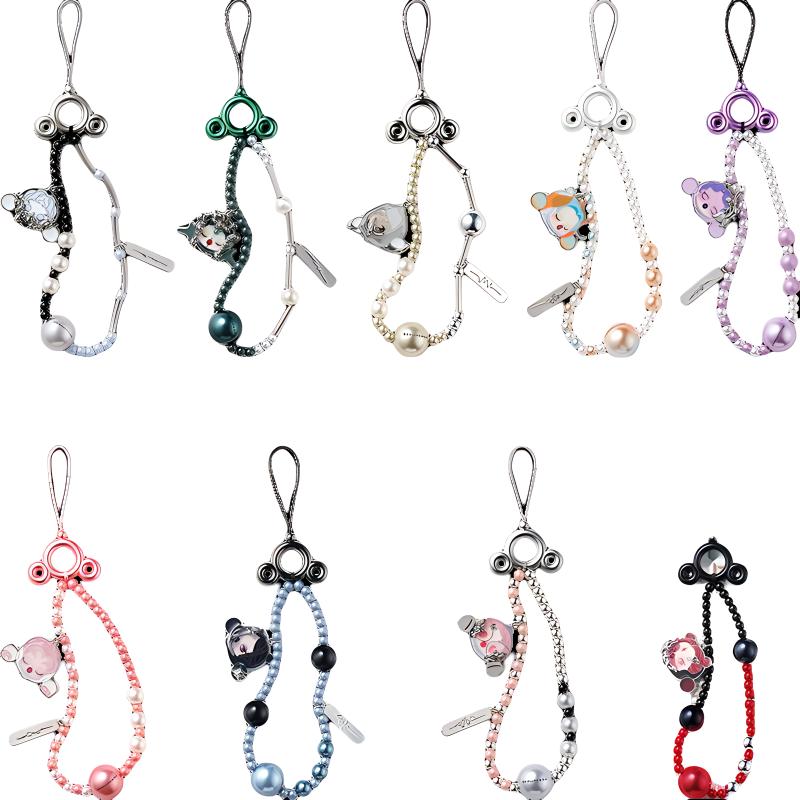 New POP MART Skullpanda Sound Collection Cell Phone Chain Mystery Boxes Single Blind Box/whole Box 9 Pcs PPMT-2406-0099