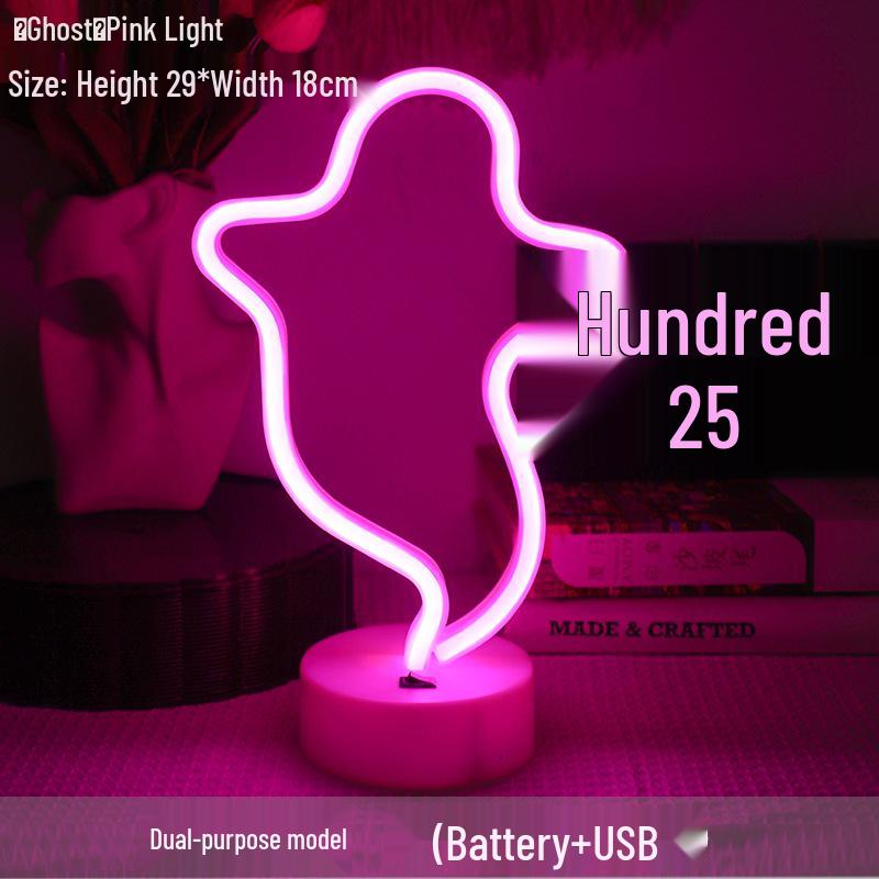 Korean Style Flamingo LED Neon Night Light - Decorative Christmas Fairy Accent with Round Base
