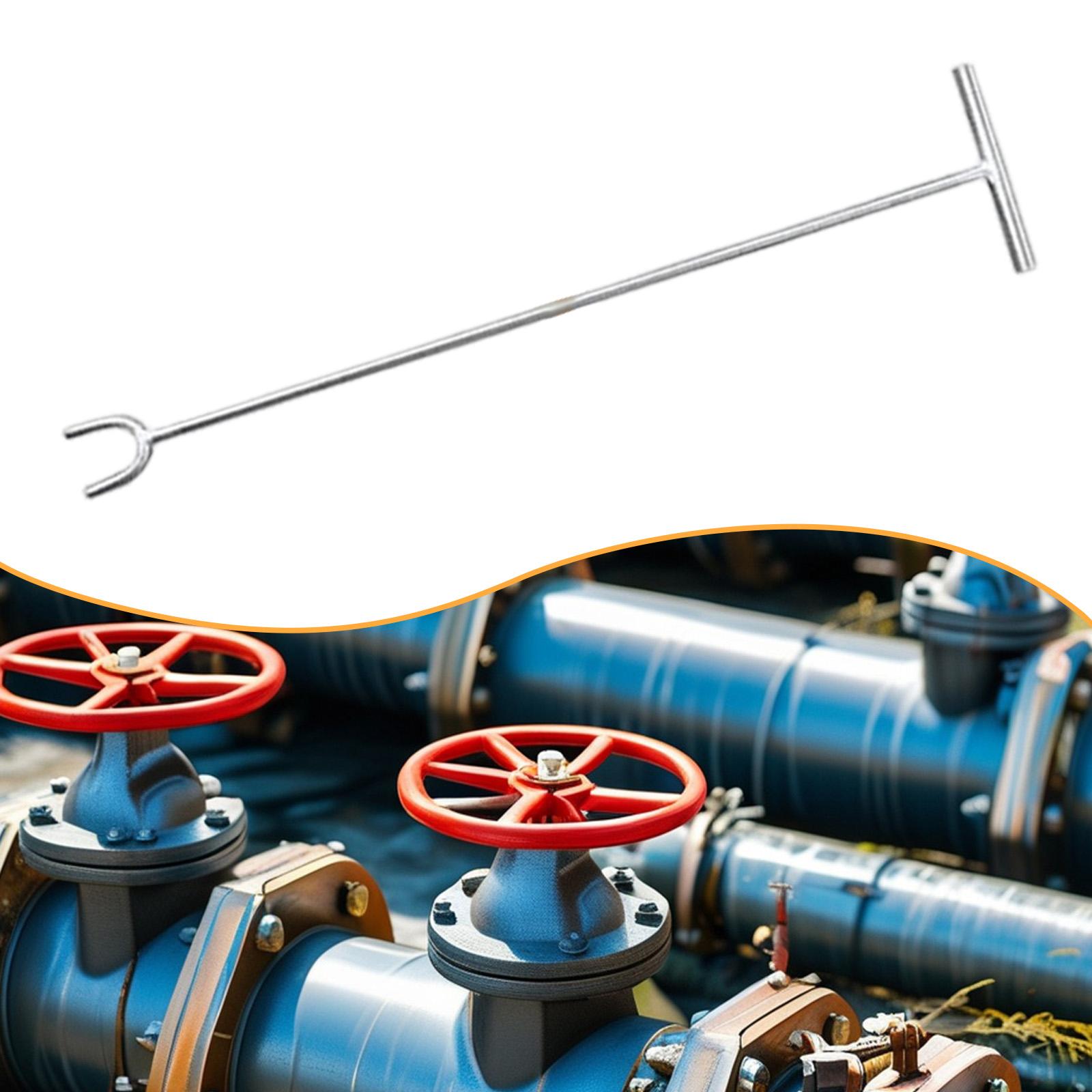 

Main Closing Water Valve Wrench U Shape Fork Utility Key Stainless Steel Plumbing Tool for Garden Outdoor Applications Length 48cm