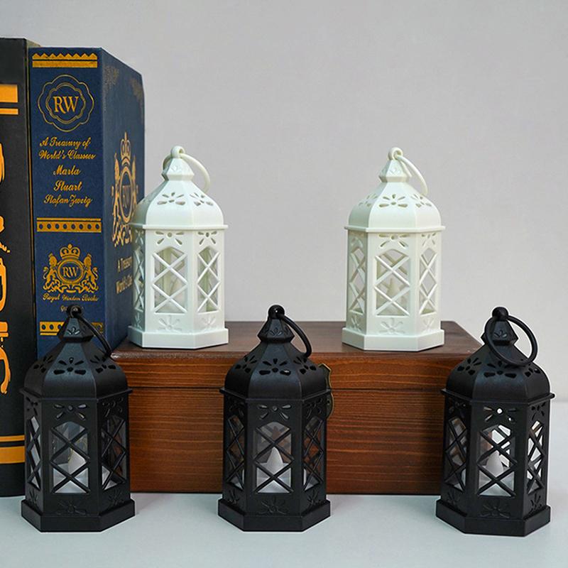 Retro Desktop Lamp - Halloween Ambient Decor & Creative Gift Hexagonal Led Wind Lamp Candle Lamp Portable Pony Lamp